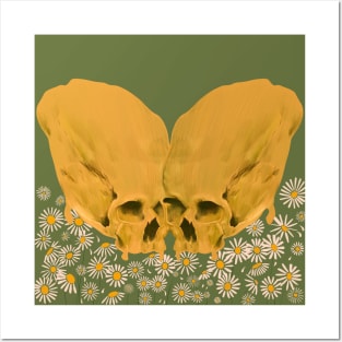 Eternal lovers / Skulls in a Flower Meadow Posters and Art